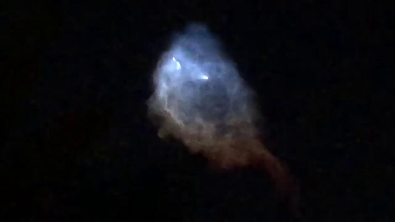 CRAZY Falcon 9 launch Oct 7, 2018 Vandenburg AFB, viewed from LA. Booster 1st for west coast landing