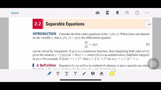 4th sem maths complementary/ MTS4C04/Sec: 2.2. Separable Equations.