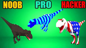 NOOB Vs PRO Vs HACKER DINOSAURS RAMPAGE !  I Am A King DINOSAURS walkthrough Game play IOS & ANDROID