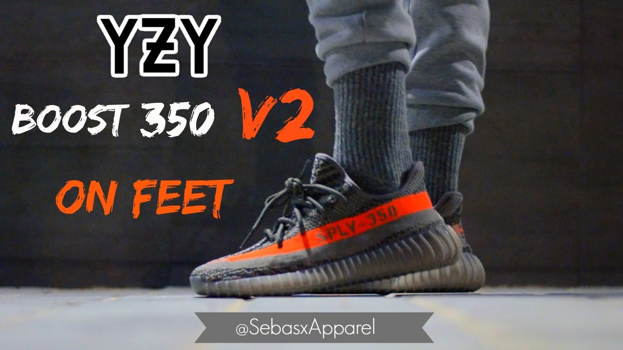 Yeezy Boost 350 v2 ON FEET - YouTube