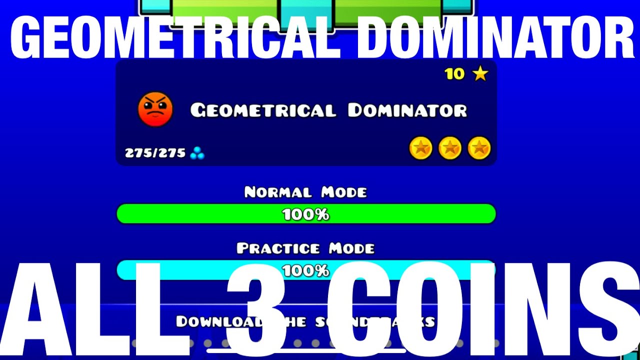 Geometry Dash - Geometrical Dominator (ALL 3 Coins) - YouTube