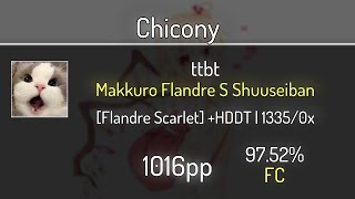 Chicony (9.16⭐) ttbt - Makkuro Flandre S Shuuseiban [Flandre Scarlet] +HDDT 97.52% | FC | 1016 PP