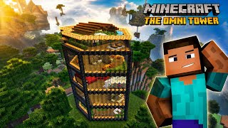 Building The Ultimate Glass Omni Tower in Minecraft! (Creative Mode Modern Base)