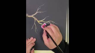 easy  nature drawing painting | acrylic painting  | nature  drawing #shorts