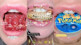 1 Hour Relaxing ASMR Satisfying Lips Eating Emoji Food Sounds Compilation Mukbang 먹방