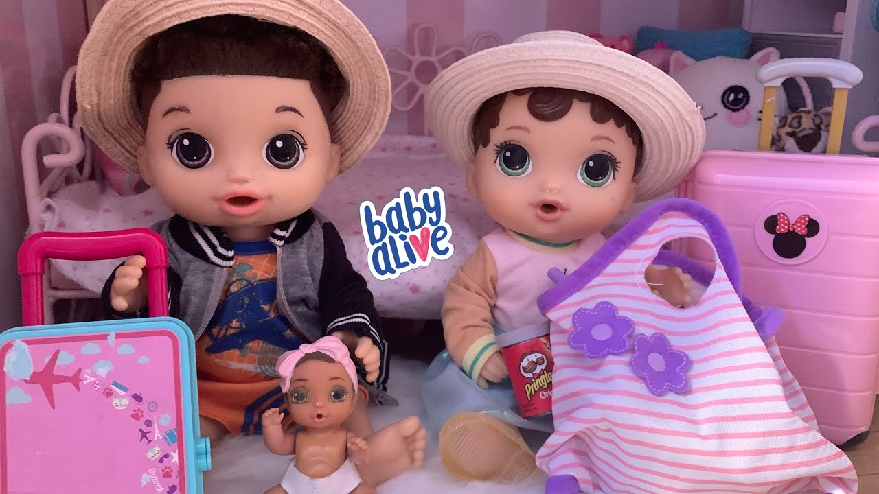 Packing Baby Alive Diaper bag and Suitcase for Vacation doll travel