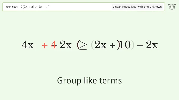 Solving Linear Inequalities: 2(2x+2) is Greater Than or Equal to 2x+10