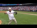 Action news anchor jim gardner throws out first pitch at phillies games