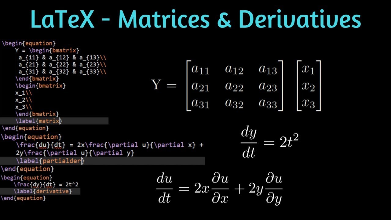 How to write Matrices and Differential Equations in LaTeX  Share Latex   Learn LaTeX 20
