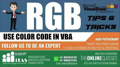 VBA TIPS AND TRICKS | ENGLISH | USE COLOR CODE IN VBA