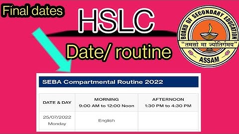 Class10 Hslc compartmental exam date|hslc compartmental exam routine|Assam hslc compartmental exam