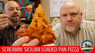 Screamin' Sicilian Loaded Pan Pizza Review | Pepperoni Infused Crust First Taste