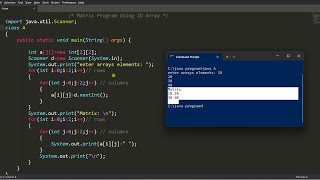 print Matrix using 2D Array in java | java programming
