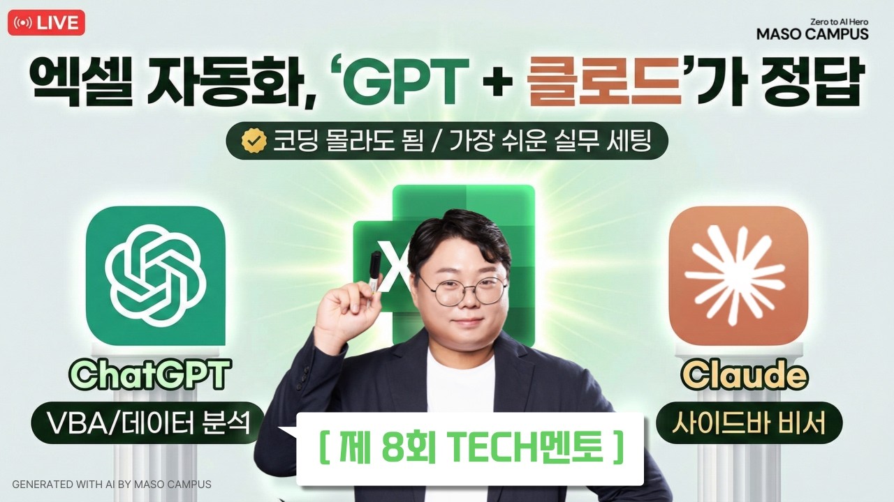 [LIVE] 대체 불가능한 인재의 스킬트리 – 엑셀 AI 자동화, ChatGPT & Claude로 끝낸다