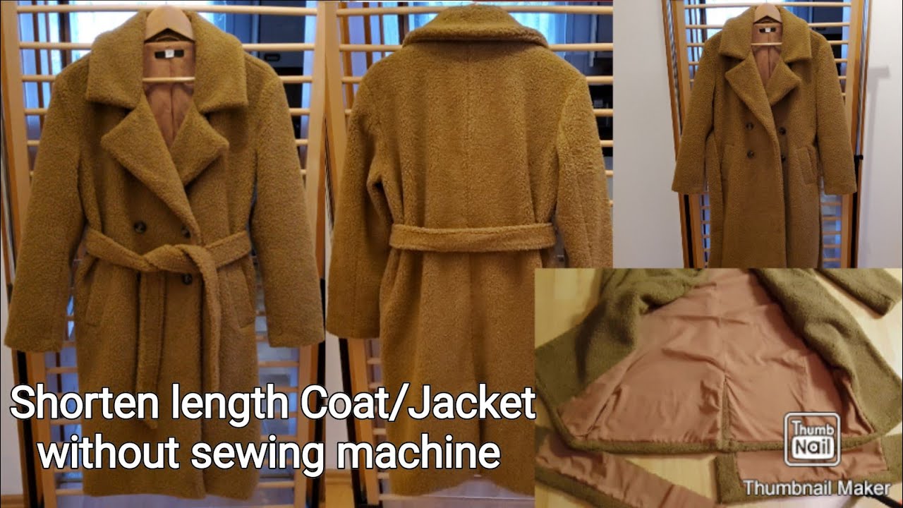 How To Shorten Jacket Trench Coat Length Without Sewing Machine Easy how-to-shorten-jacket-trench-coat-length-without-sewing-machine-easy