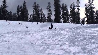 Ethan skiing all the way down
