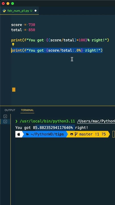 Easy Python Trick: f-string percentages format feature #python # ...