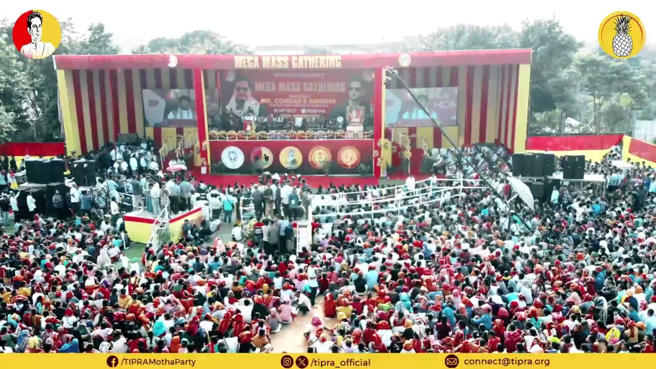 Tipra Motha Party Mega Mass Gathering Drone Shot II Khumulwng