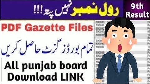9TH CLASS Result 2025 gazette|All punjab board Result Gazette download |CheckResult by name 
