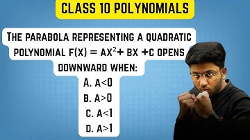The parabola representing a quadratic polynomial f(x) = ax²+ bx +c opens downward when: