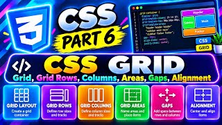 CSS Quiz Part 6 | 50 Questions & Answers | CSS Grid, Rows, Columns, Areas & Gaps