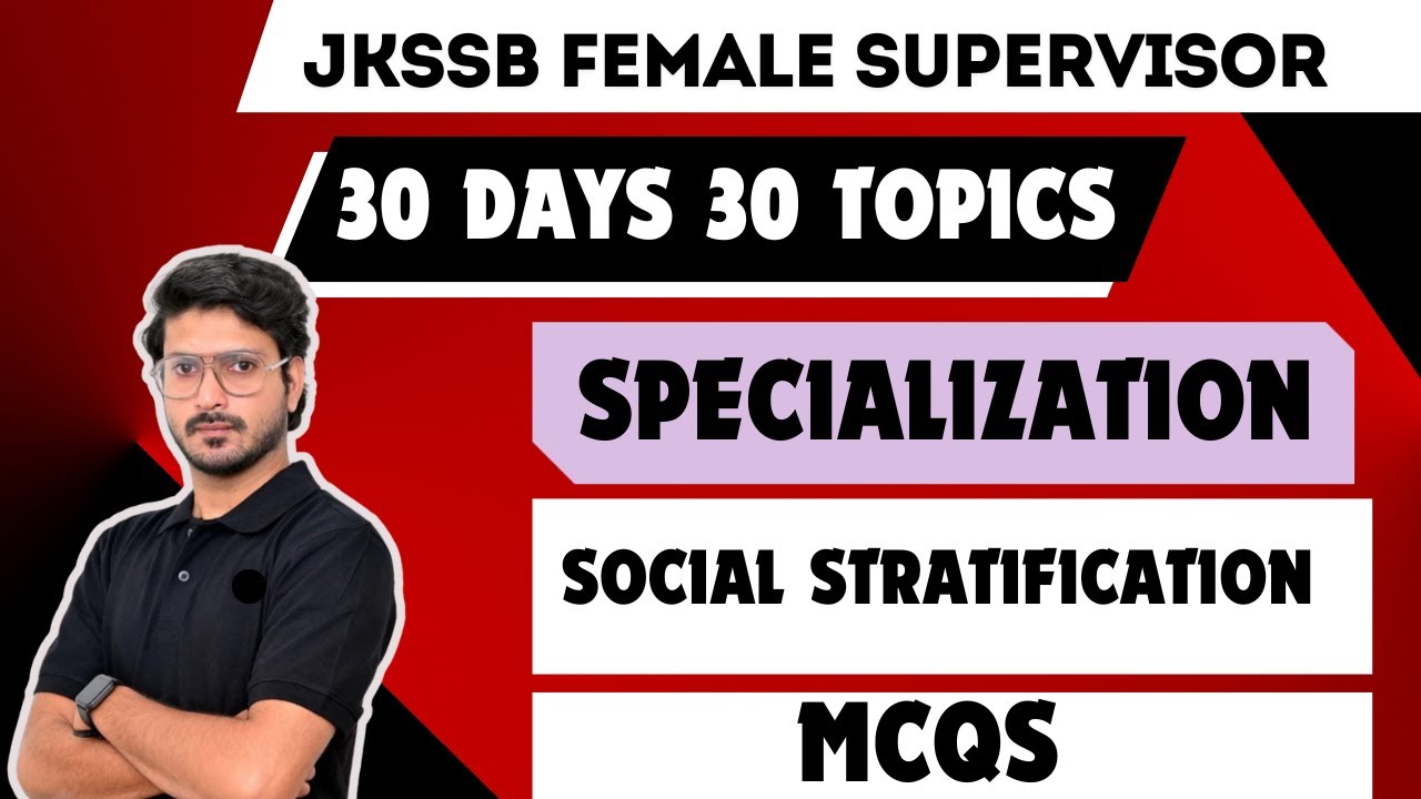 MCQ ON SOCIAL STARTIFICATION // Caste vs class // JKSSB FEMALE ...