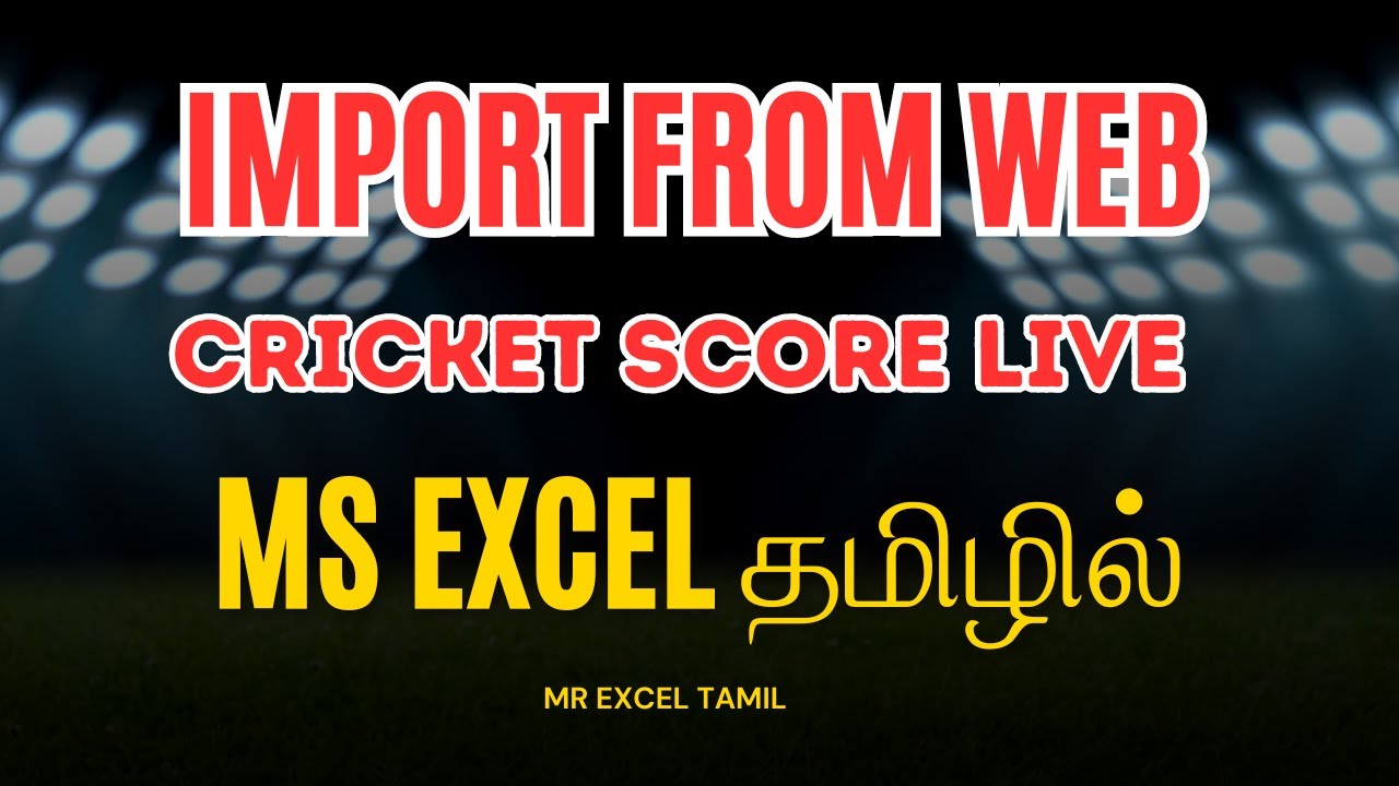 Automate Live Cricket Scores import from web in Excel | Beginner's Guide