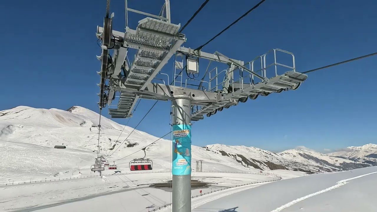 Les Sybelles : Départ de la Chal vers le Corbier