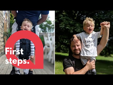 Adorable four-year-old boy with cerebral palsy takes his first ever steps | SWNS