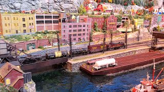 Beautiful Large HO Scale Model Train Layout