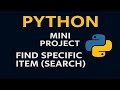 Python da Hausa, python Mini Project Find Specific Item (Search)