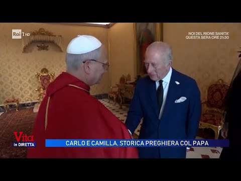 Video La preghiera di Papa Leone con Carlo III, Camilla con il velo nero - Vita in diretta 23/10/2025