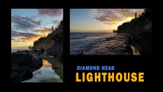 Diamond Head Lighthouse Sunset | Diamond Head Beach Park | Honolulu, Oahu, USA  Hawaii 4K Beach