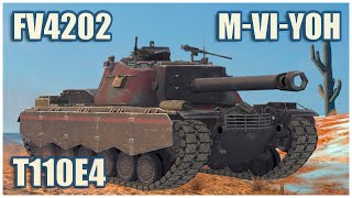 : T110E4, M-VI-Yoh & FV4202  WoT Blitz Gameplay
