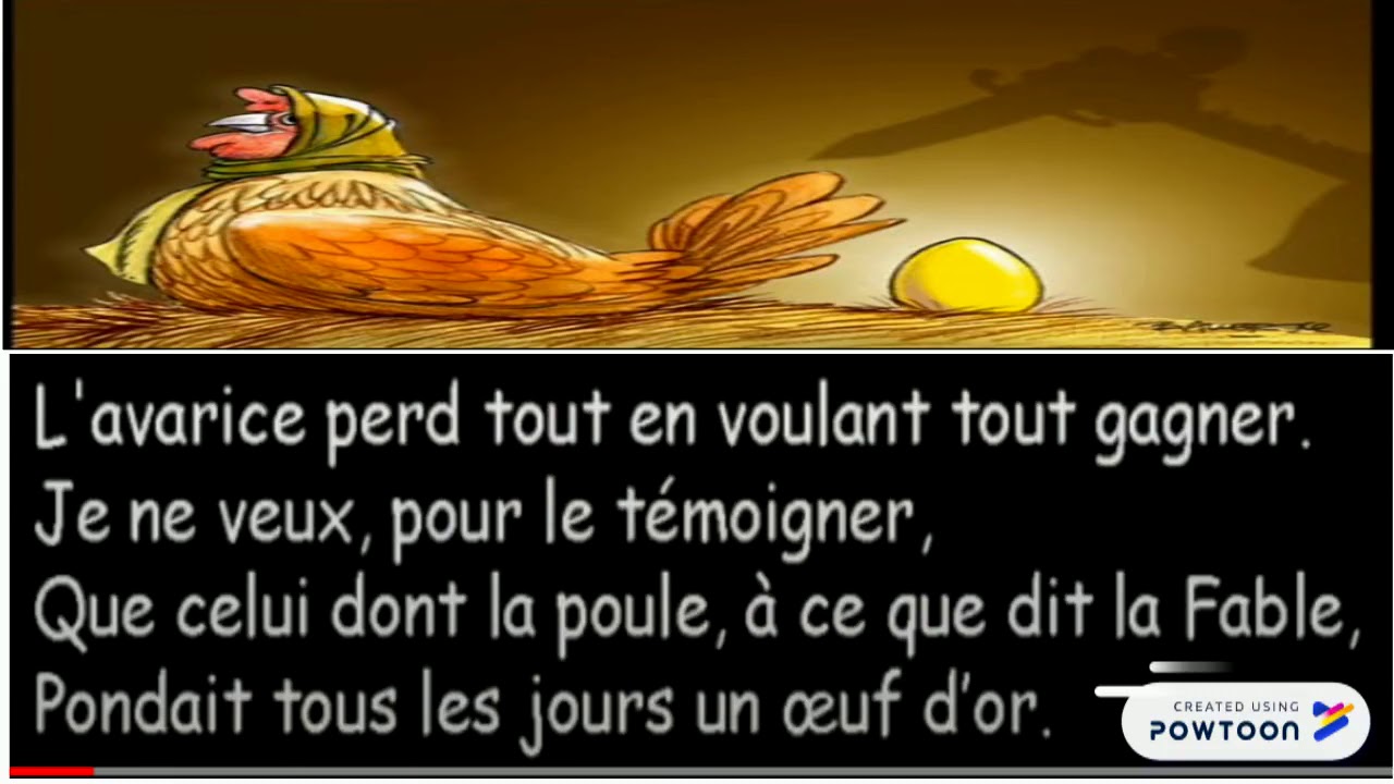 Poème "La poule aux œufs d'or" - YouTube