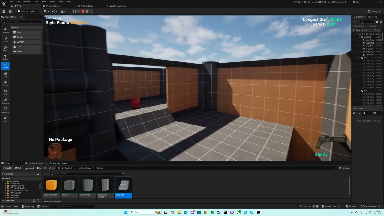 simple prototype stage in my fps platformer - ue5
