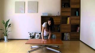 無段階 昇降式 リビング ダイニングテーブル ［リフティングテーブル］