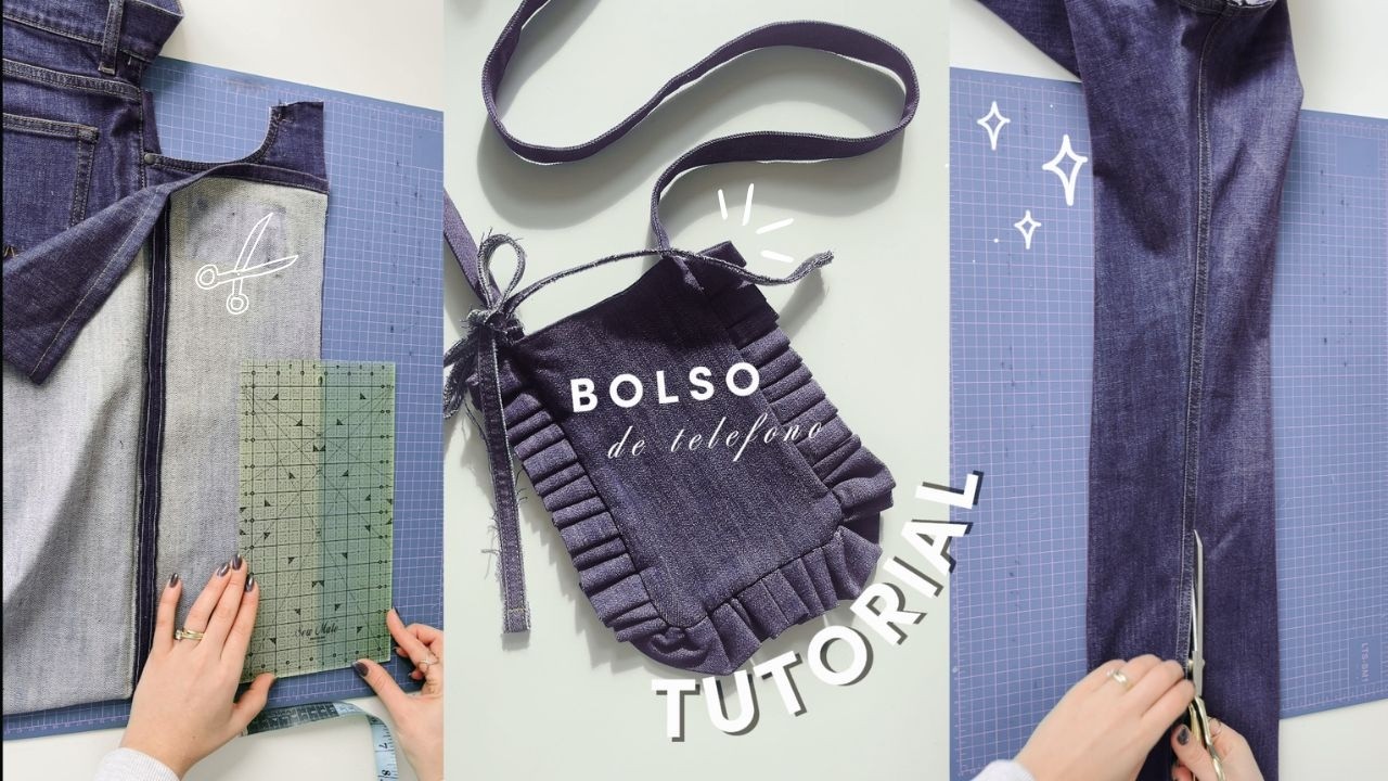 De PANTALÓN a BOLSO para CELULAR 👖✨ DIY en Mezclilla con Patrón | Paso a Paso Fácil