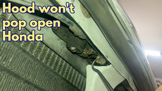 Hood won't pop open Honda - how to fix