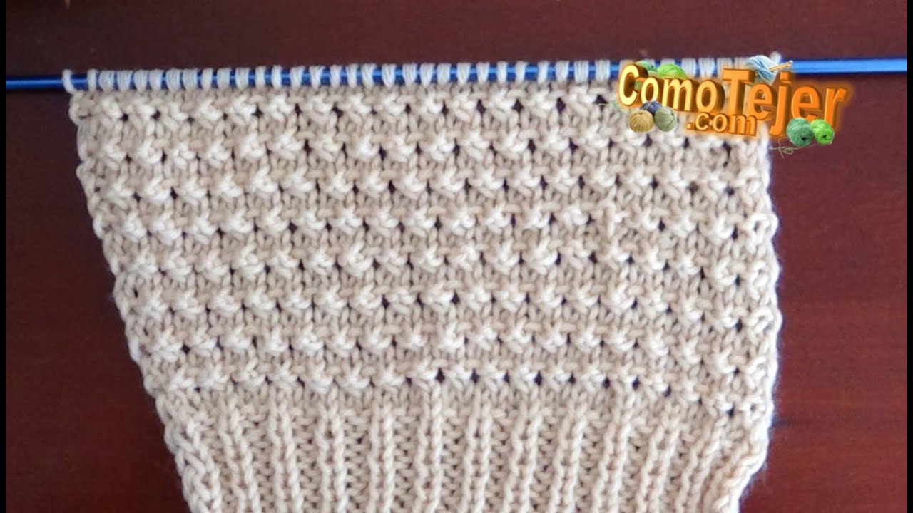 CómoTejer Punto para Suéter con Elástico de Borde 2 agujas/palillos/tricot (891)