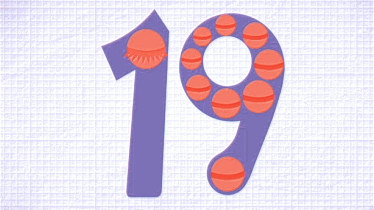 Endless Numbers 19, Purple Orange Color Effect, Bevel Effect, Inversion ...