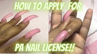 HOW TO APPLY FOR PENNSYLVANIA NAIL LICENSE | DASHBOARD BEAUTY GIVEAWAY 🎉