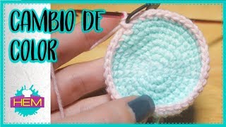 CAMBIO DE COLOR en TEJIDO CIRCULAR a CROCHET🔹️ Crochet para PRINCIPIANTES