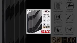 Privacy Screen Protector for iPhone 17, 16, 15, 14, 13, 12, 11 Pro Max | Anti-Spy Tempered Glass..