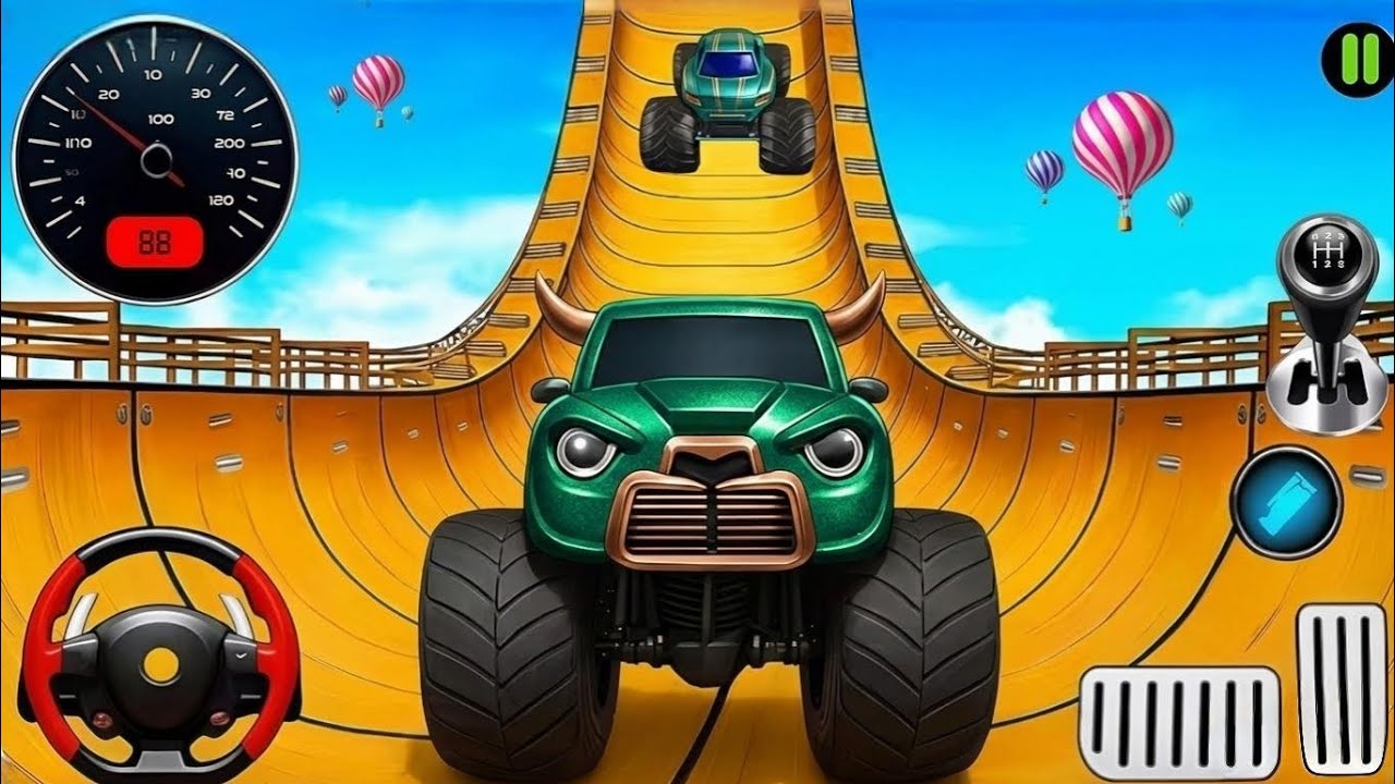 Monster Truck vs Mega Ramp! 🏁 Extreme Stunts & Crashes - Android