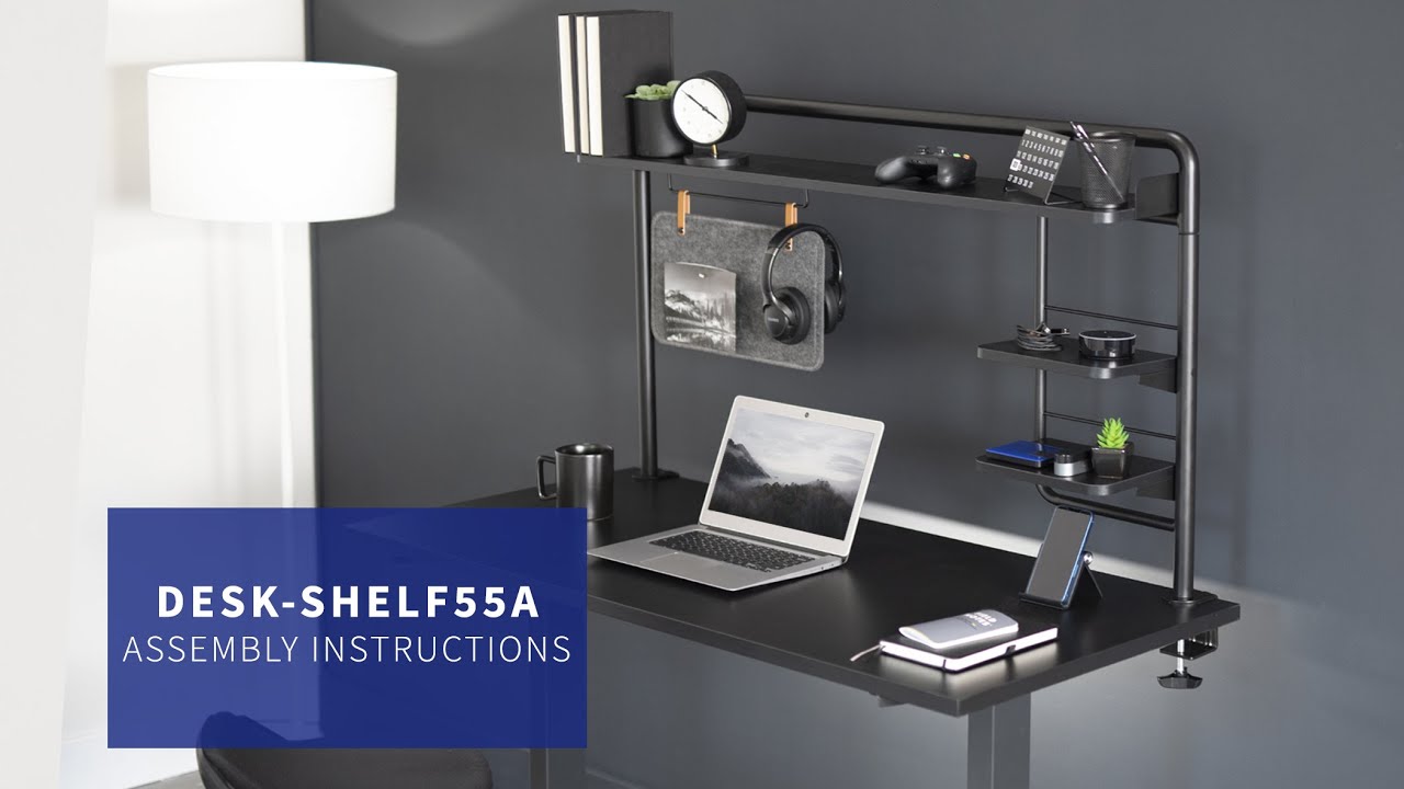 DESKSHELF55A 50” Clampon Desktop Shelving System Assembly by VIVO