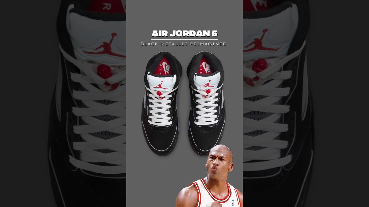 "Unveiling the Air Jordan 5 Black 'Metallic Reimagined' 🔥 | Sneaker Goals 2025!" 