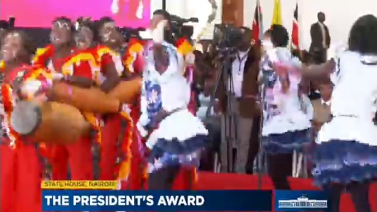 Tigoi Girls' Vihiga cultural performance during the president's award at Nairobi State House 