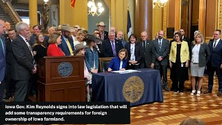 Gov. Reynolds talks about foreign ownership of Iowa farmland