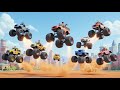 Monster Trucks Parade – Which One Jumps Highest | Fun Action and Counting Song for Kids |Truck Rhyme